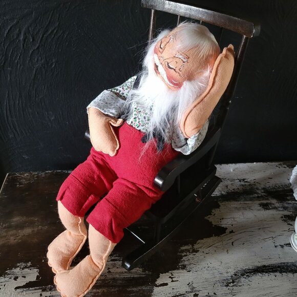 Vintage Annalee Santa Sleeping In Rocking Chair Doll, Vintage Christmas - Picture 3 of 9
